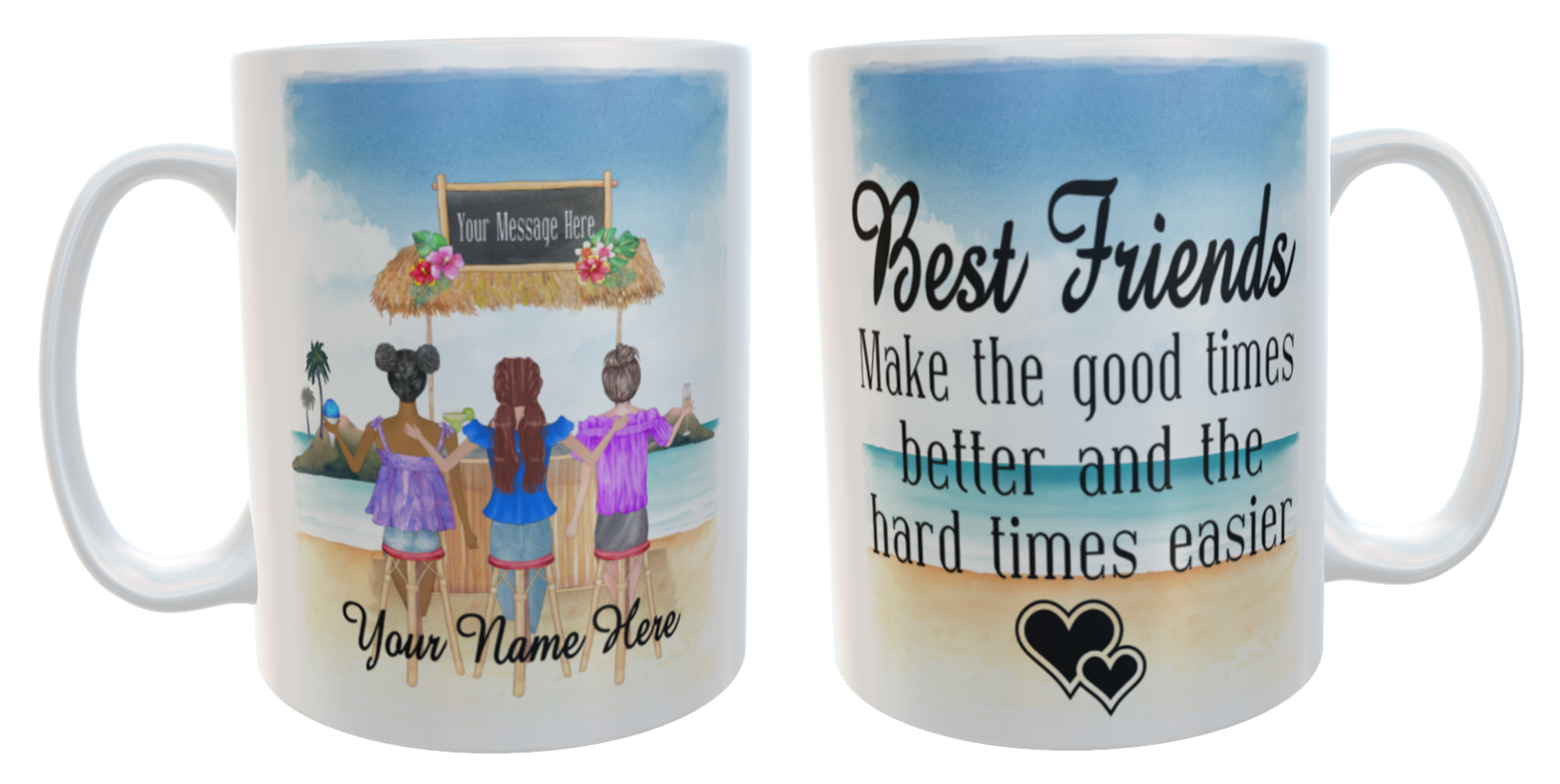 Tiki Bar Best Friends Forever, Custom Best Friend Mug - Click Image to Close